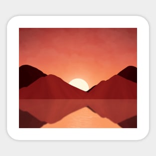 Mountain range reflections Sticker